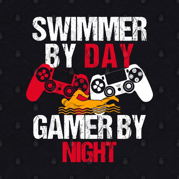 Swimmer By Day Gamer By Night by AngelGurro